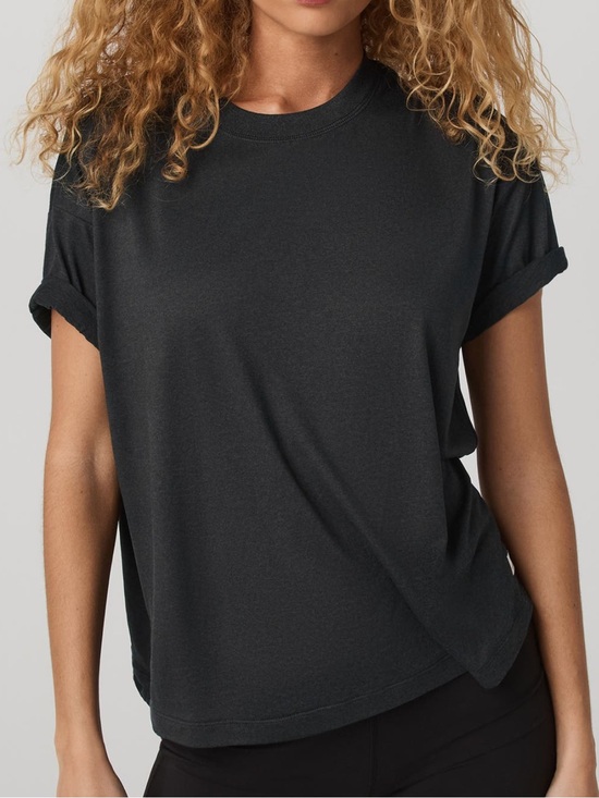 Vuori Tops - VUORI Energy Tee Long Black Heather Women's Large NWT
